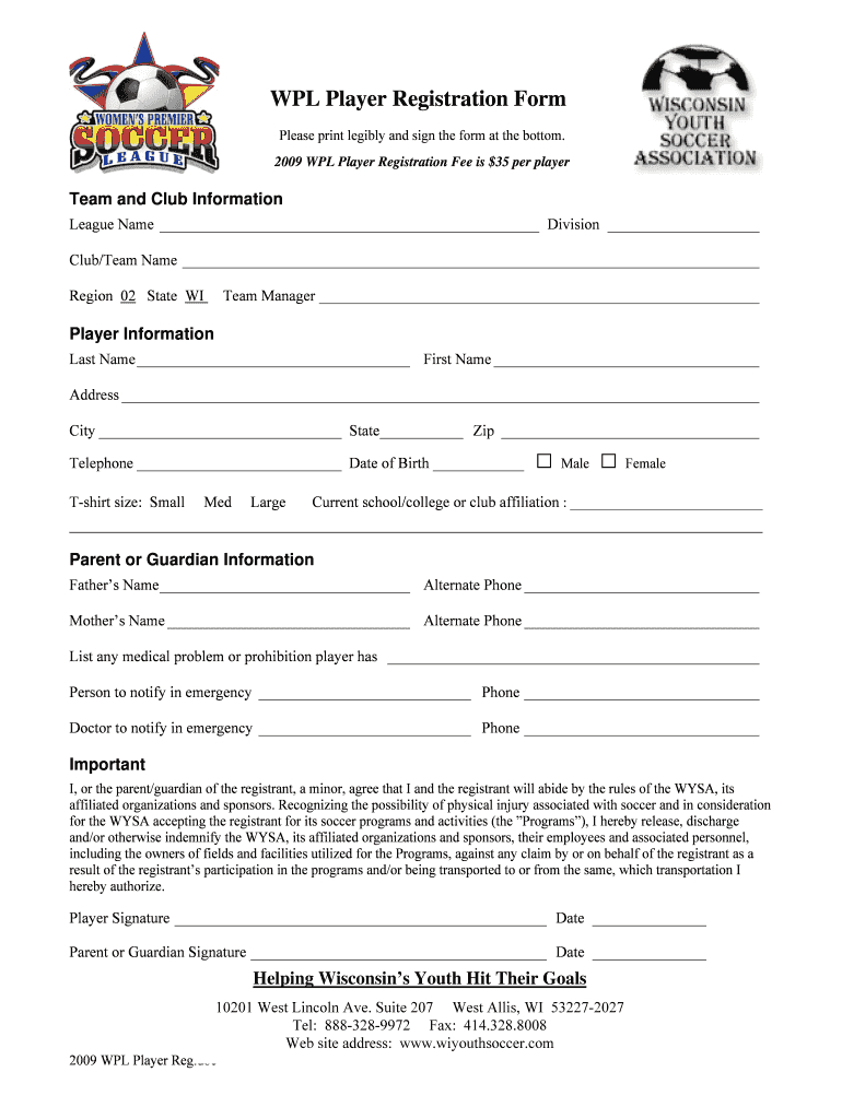 Soccer Registration Form Template – Fill Online, Printable Pertaining To Camp Registration Form Template Word