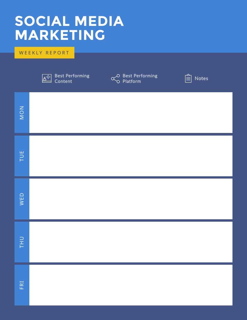 Social Media Marketing Weekly Report Template – Visme Pertaining To Social Media Marketing Report Template