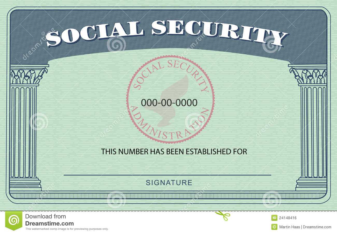 Social Security Card Stock Illustration. Illustration Of Intended For Blank Social Security Card Template