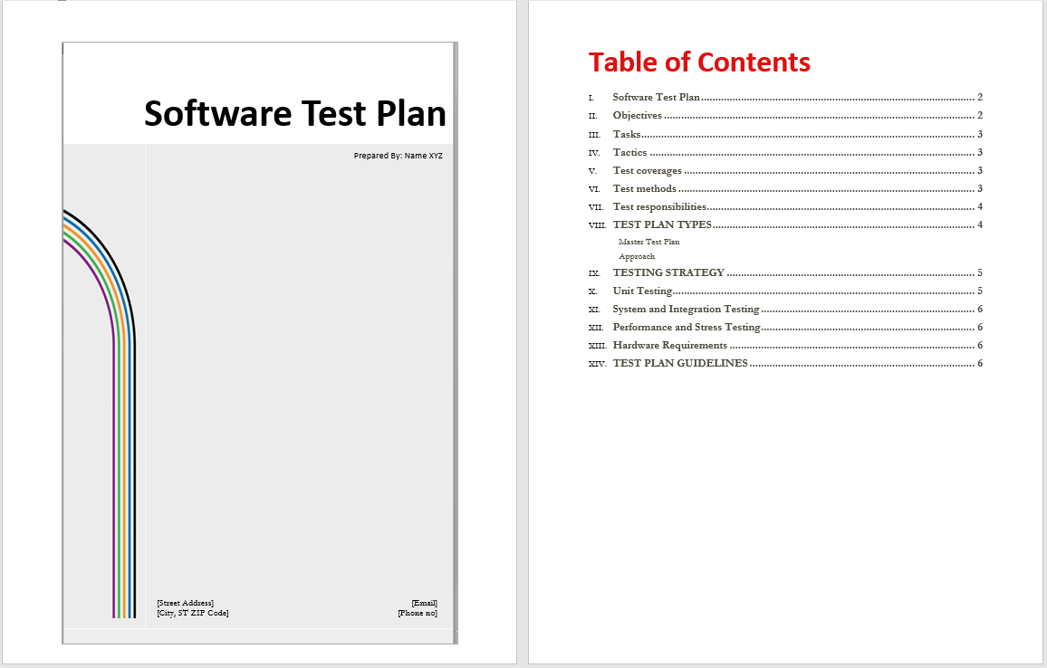 Software Test Plan Template - Word Templates In Test Template For Word