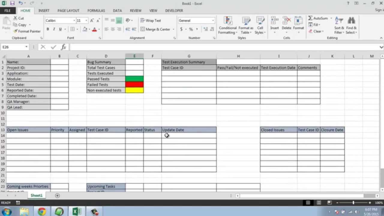 Software Testing Weekly Status Report Template For Weekly Status Report Template Excel