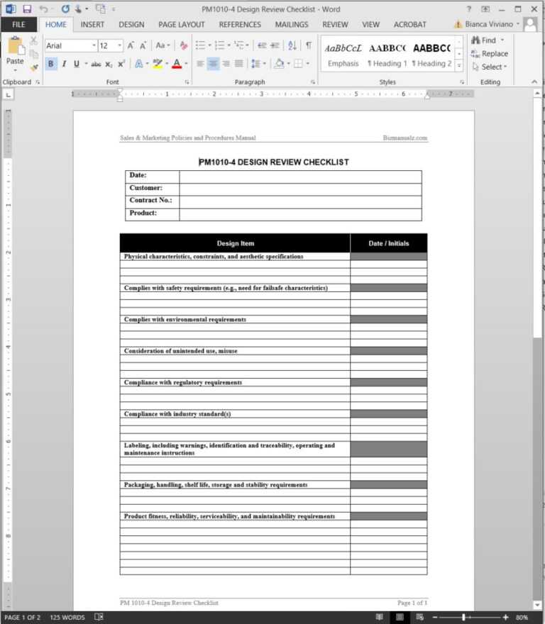 Image 3 for Free Standard Operating Procedure Template Word 2010