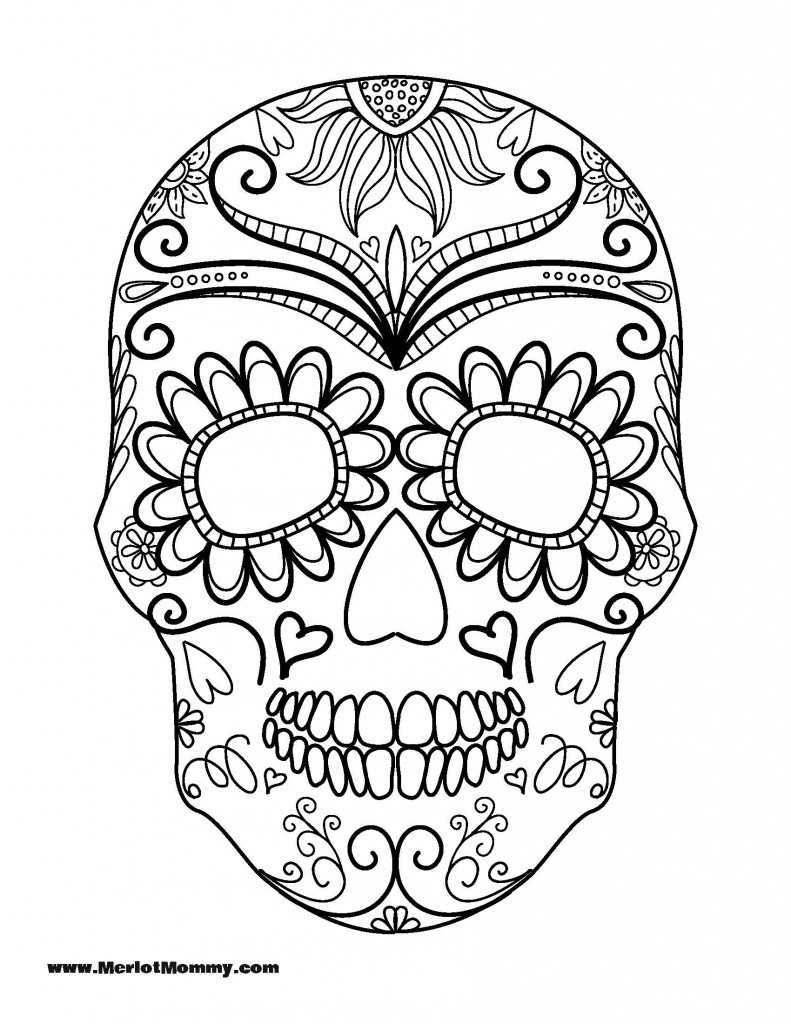 Sugar Skulls Colouring Pages,sugar Skull Coloring Pages Free With Blank Sugar Skull Template