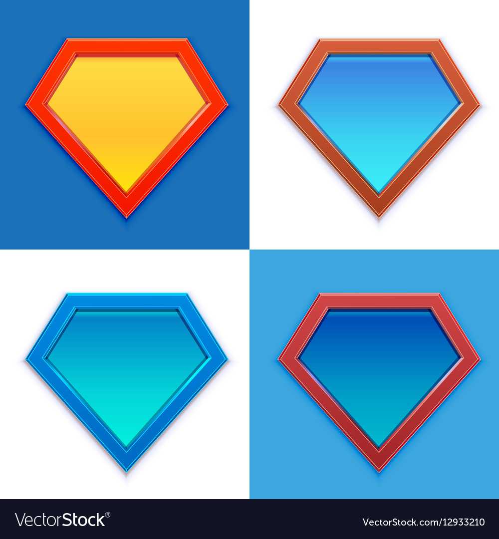 Superhero Logo Template Blank Super Hero Badge Set In Blank Superman Logo Template