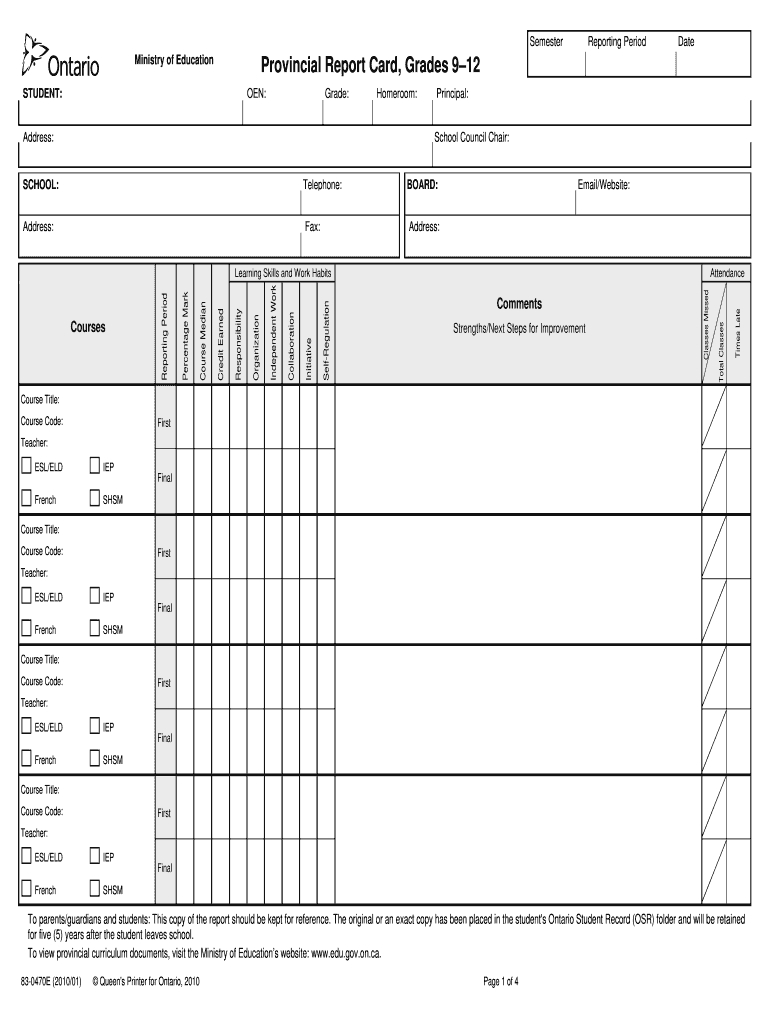 Tdsb Report Card Pdf - Fill Online, Printable, Fillable With Report Card Template Pdf