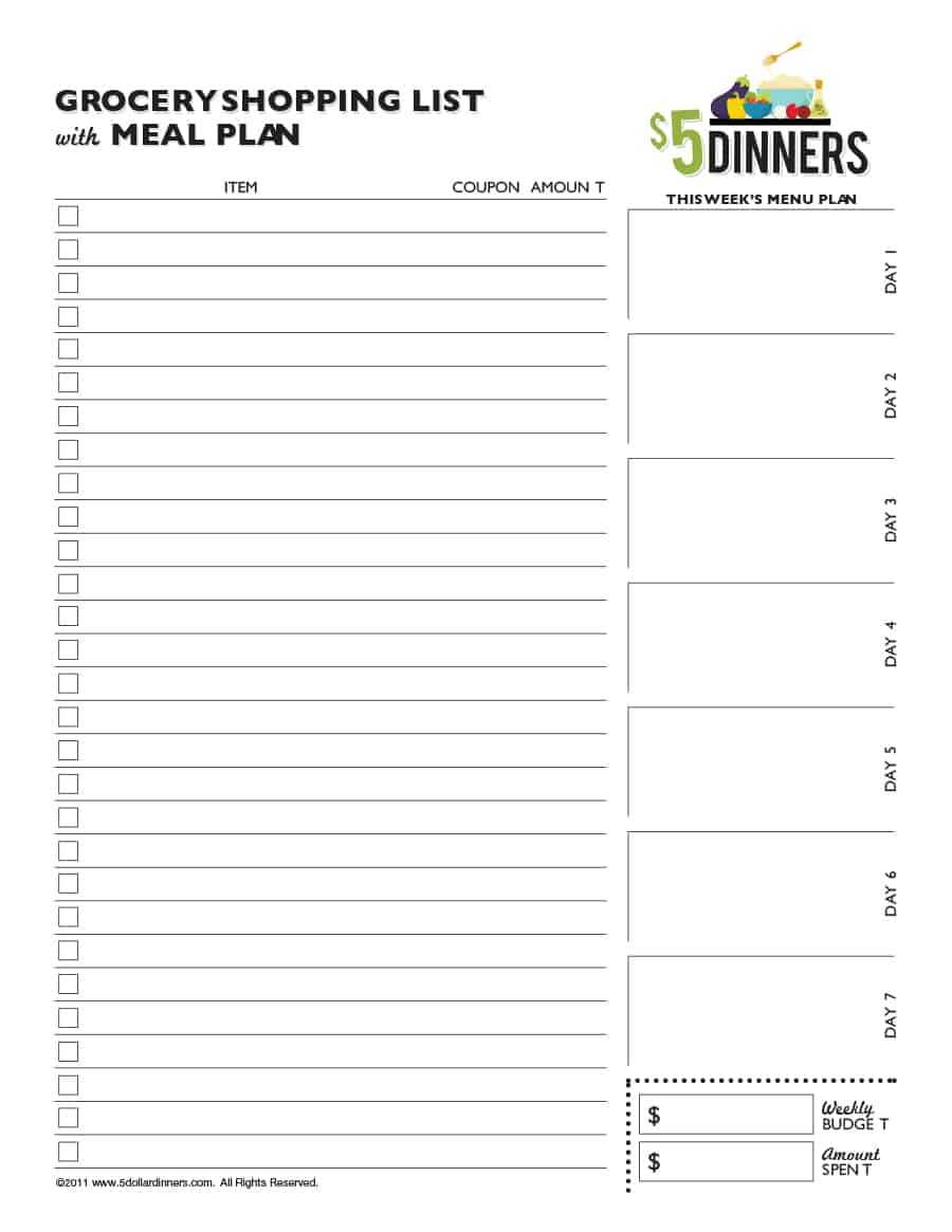 Template For Shopping List – Dalep.midnightpig.co Throughout Blank Grocery Shopping List Template