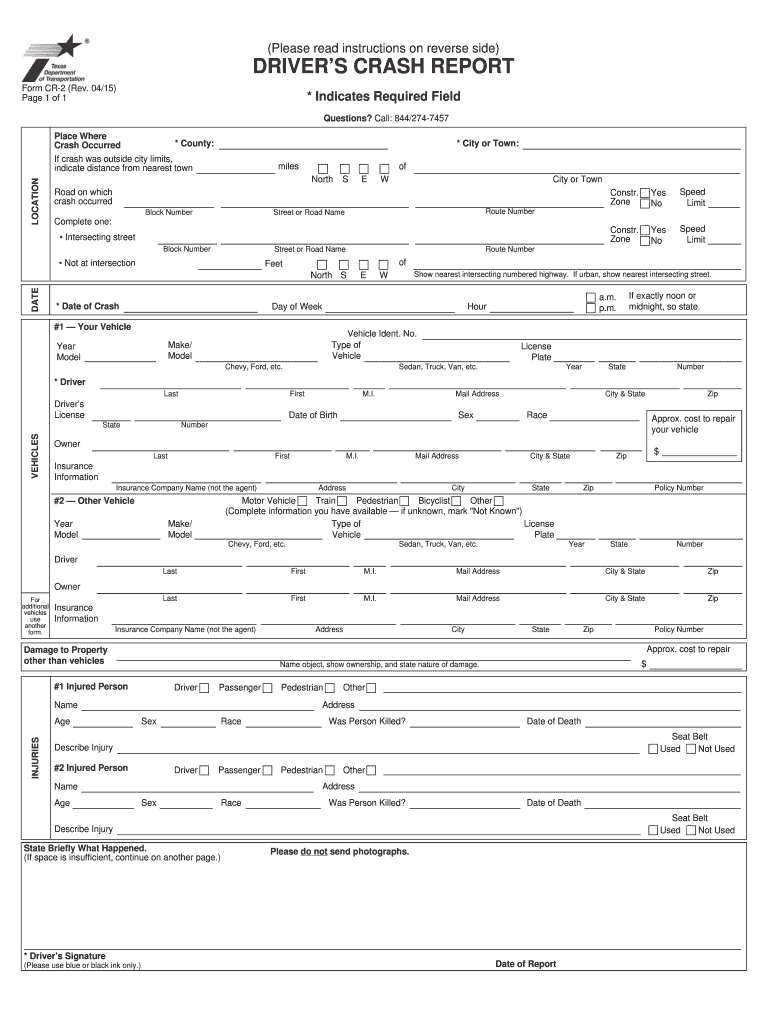Texas Blue Form – Fill Out And Sign Printable Pdf Template | Signnow With Vehicle Accident Report Form Template