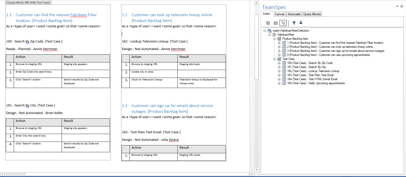 Tfs Test Management In Word | Teamsolutions Inside User Story Word Template