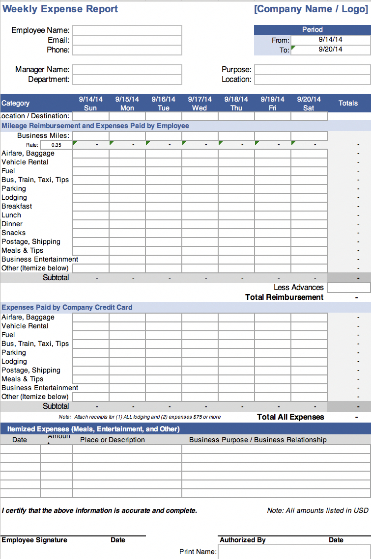The 7 Best Expense Report Templates For Microsoft Excel With Monthly Expense Report Template Excel