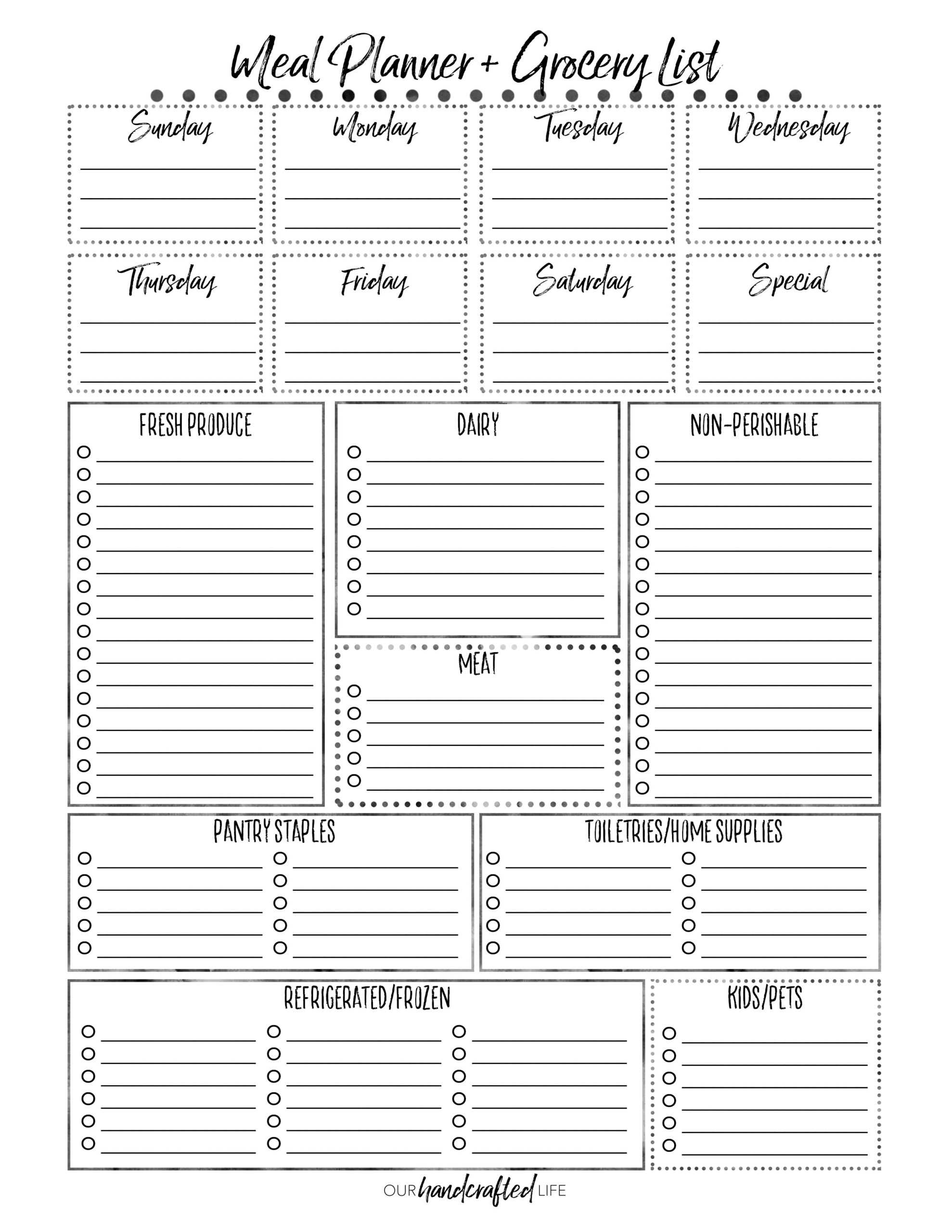 The Most Practical Meal Planner Ever – Our Handcrafted Life Inside Blank Meal Plan Template