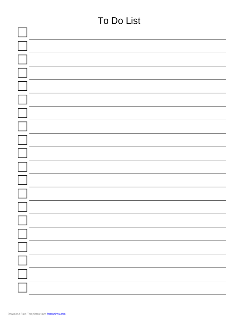 To Do List Template – 11 Free Templates In Pdf, Word, Excel Regarding Blank Checklist Template Word