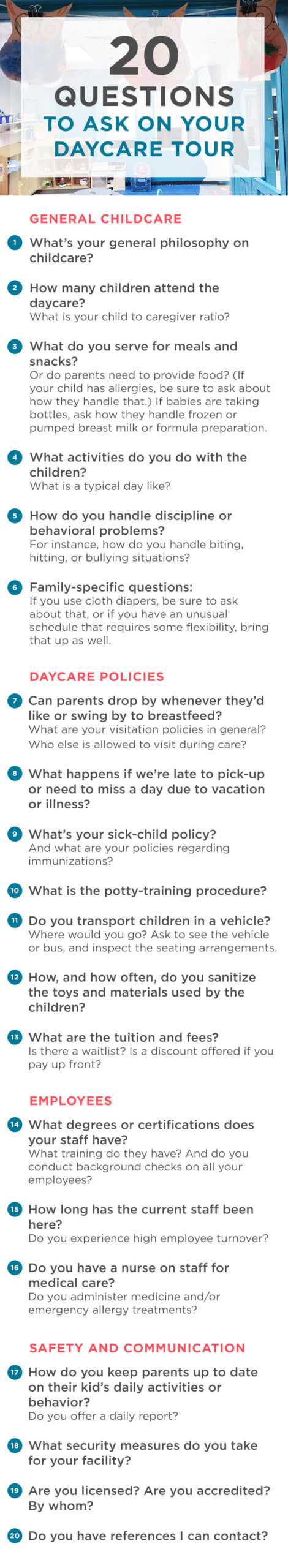 Top 20 Questions To Ask At Your Daycare Tour In Daycare Infant Daily Report Template