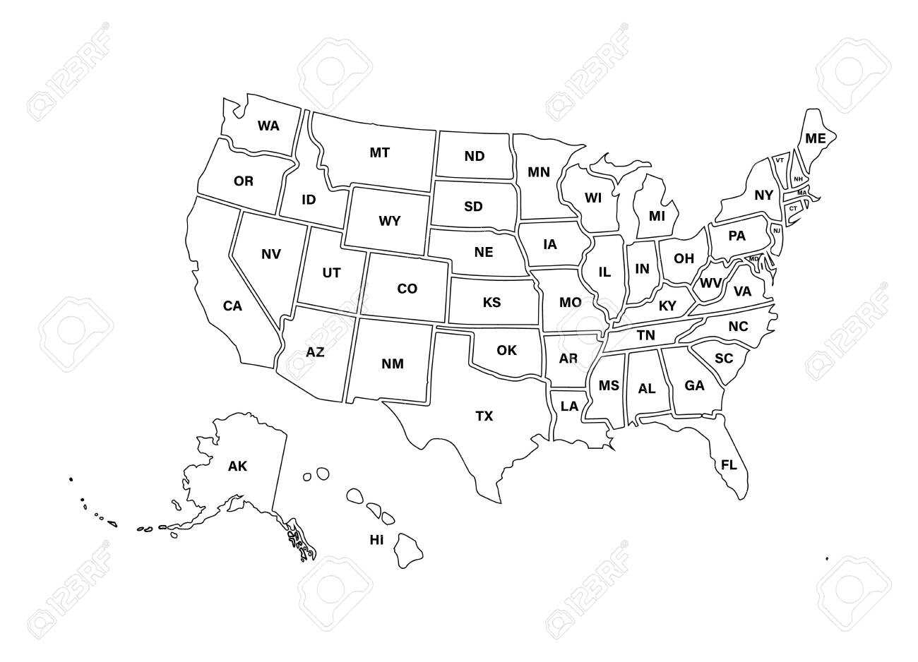 United States Map Templates – Dalep.midnightpig.co Intended For United States Map Template Blank