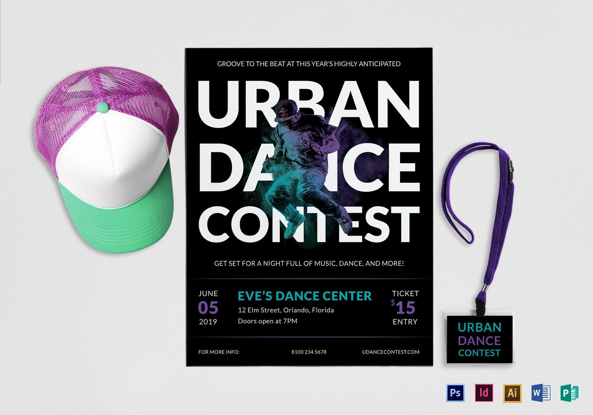 Urban Dance Contest Flyer Template Pertaining To Dance Flyer Template Word