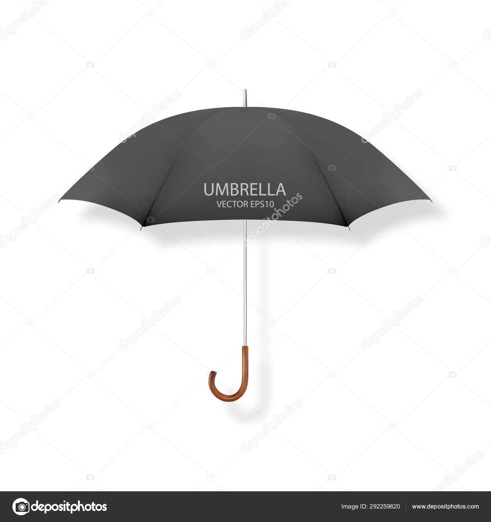 Vector 3D Realistic Render Black Blank Umbrella Icon Closeup Regarding Blank Umbrella Template