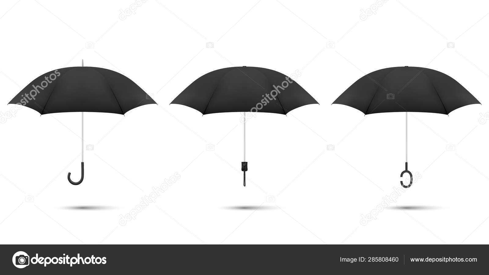 Vector 3D Realistic Render Black Blank Umbrella Icon Set Pertaining To Blank Umbrella Template