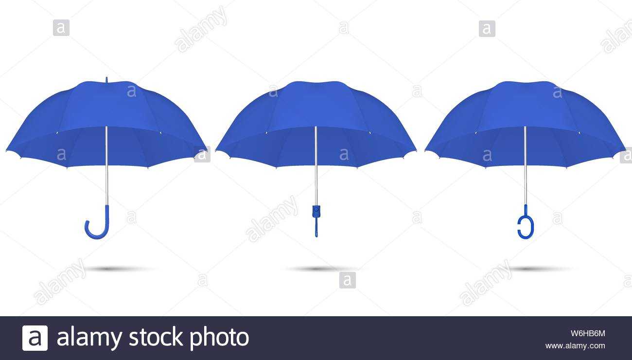 Vector 3D Realistic Render Blue Blank Umbrella Icon Set Within Blank Umbrella Template