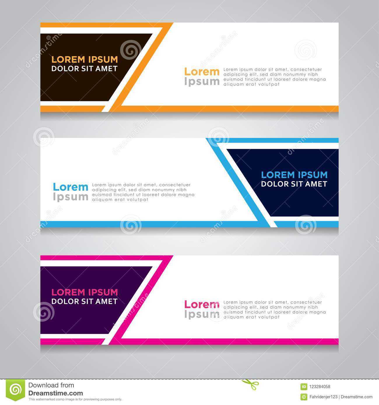 Vector Abstract Design Banner Template. Stock Vector Regarding Website Banner Design Templates