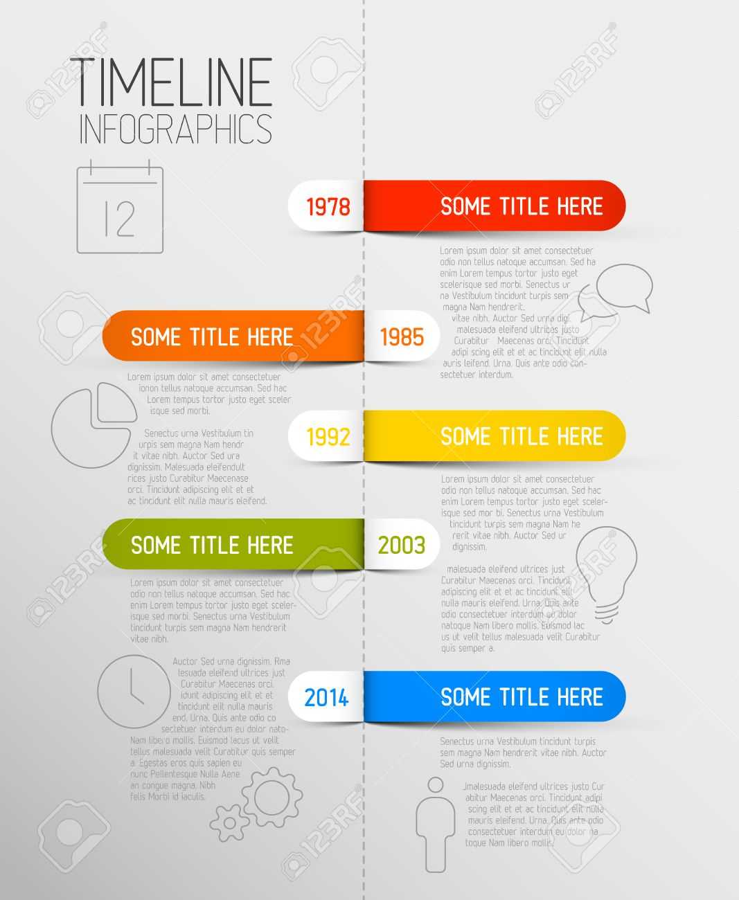 Vector Infographic Timeline Report Template With Icons And Rounded Labels Inside Rma Report Template