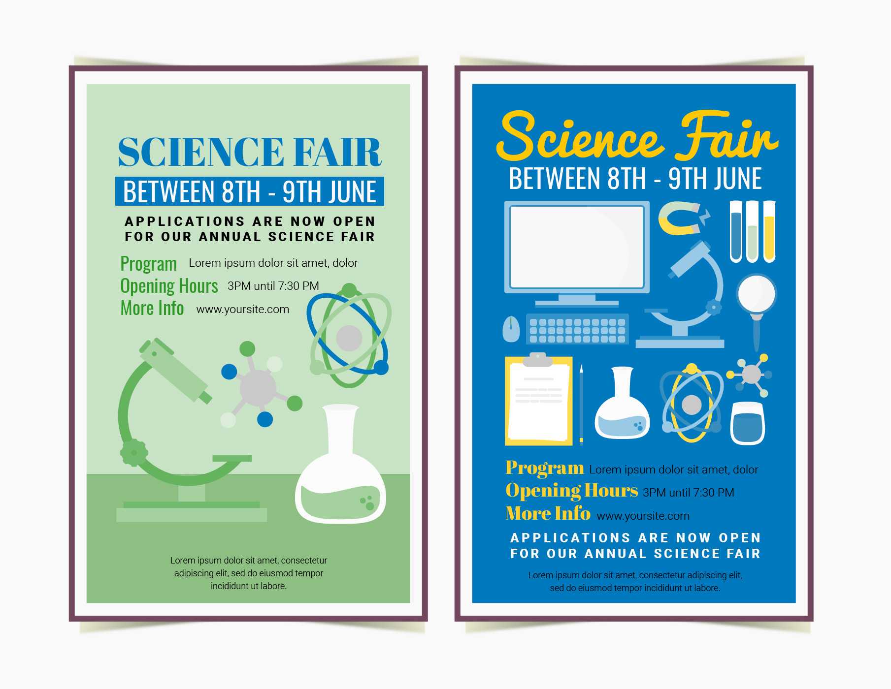 Vector Science Fair Posters – Download Free Vectors, Clipart In Science Fair Banner Template