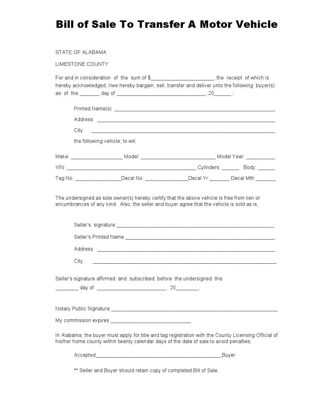 Vehicle Bill Of Sale Template Word – Vmarques Within Car Bill Of Sale Word Template