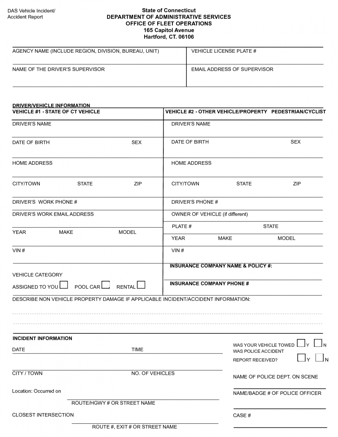 Vehicle Incident Report Template With Vehicle Accident Report Form Template