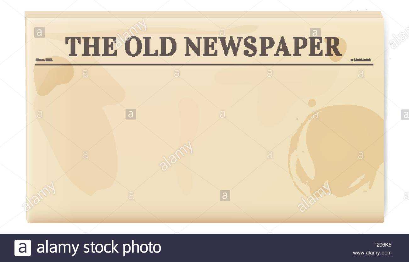 Vintage Newspaper Template. Folded Cover Page Of A News With Regard To Blank Old Newspaper Template