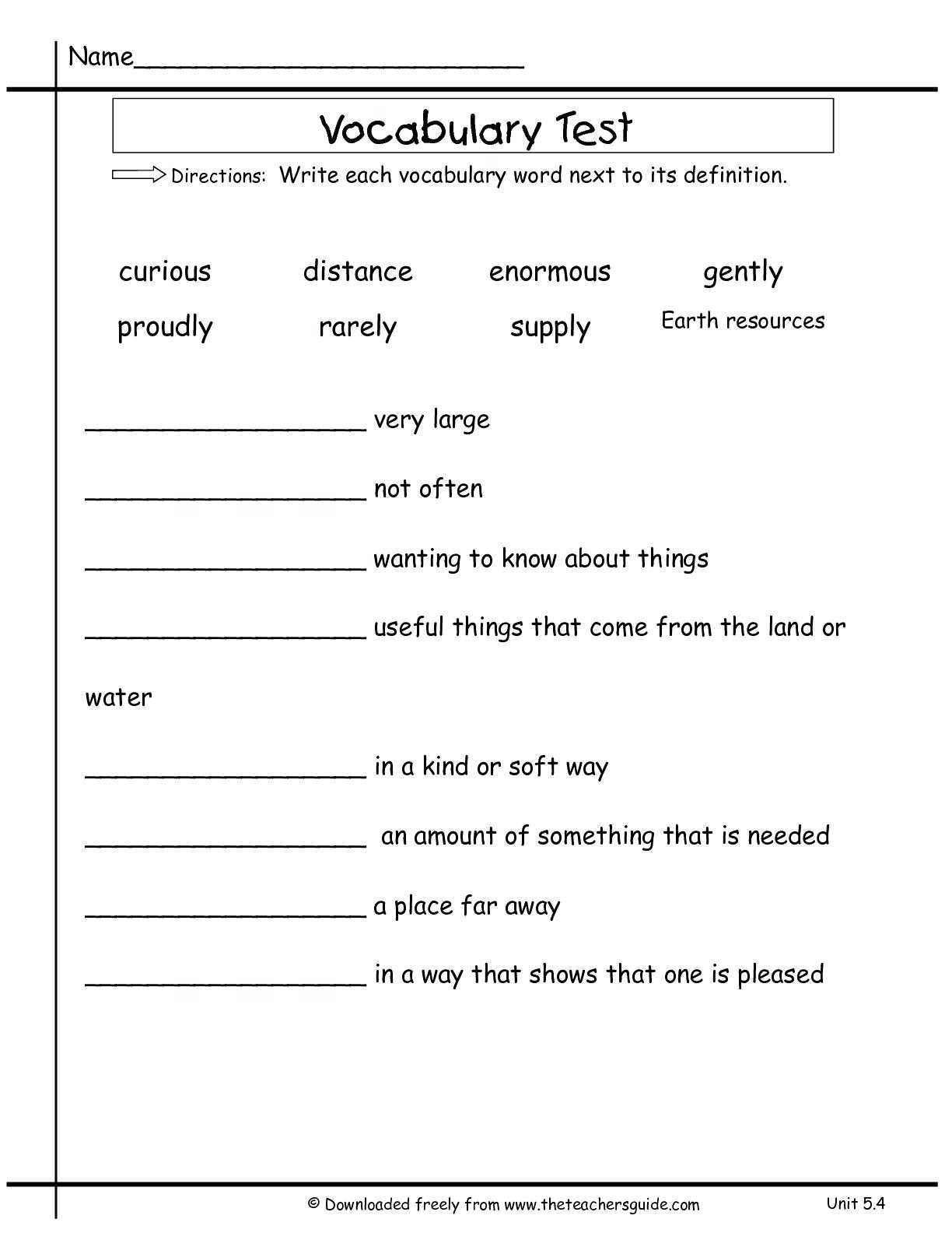 Vocabulary Words For 2Nd Grade – Calep.midnightpig.co Within Vocabulary Words Worksheet Template