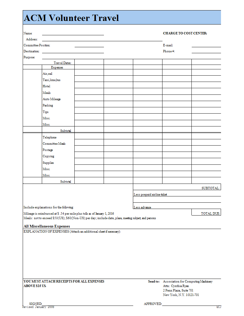 Volunteer Travel And Expense Report Template | Templates At Pertaining To Volunteer Report Template
