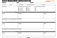 Waste Management Inspection Plan - throughout Waste Management Report Template