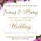 Wedding Invitation Banner With Border Of Spring Flower For Celebration.. With Wedding Banner Design Templates