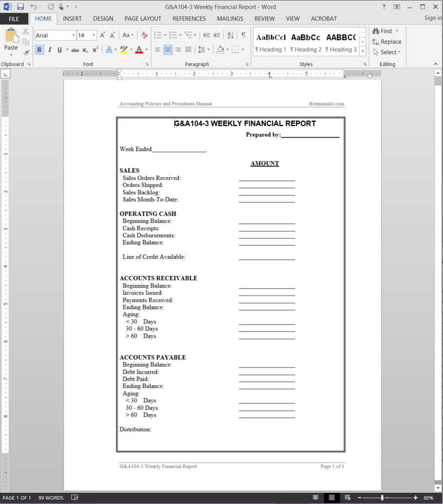 Weekly Finance Report Template – Dalep.midnightpig.co Pertaining To Annual Financial Report Template Word