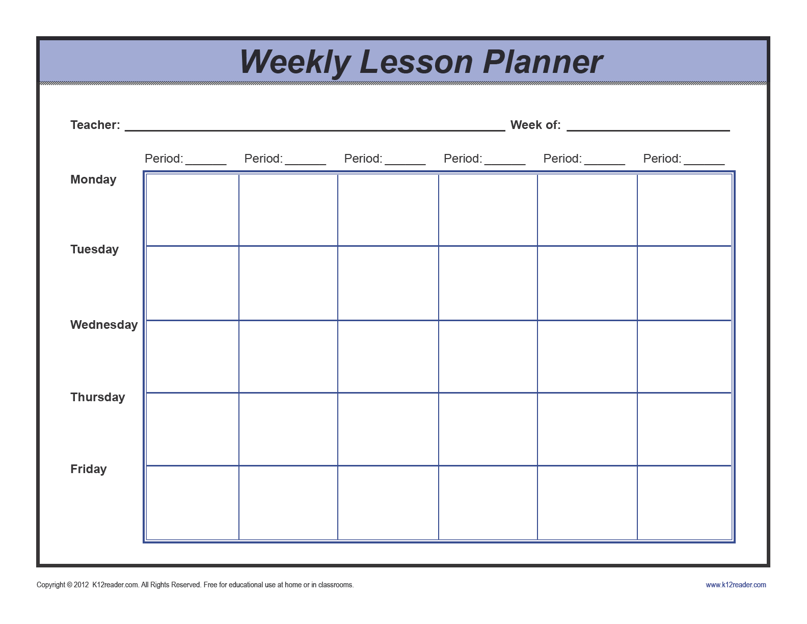 Weekly Lesson Plan Template Pdf – Dalep.midnightpig.co With Regard To Teacher Plan Book Template Word