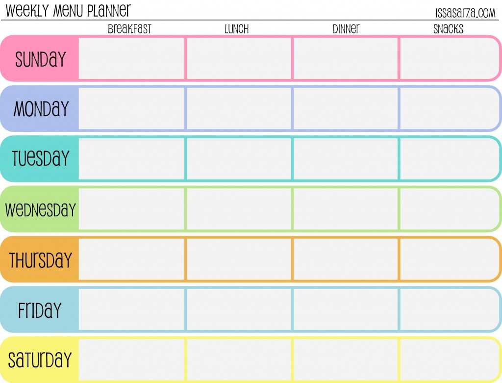 Weekly Meal Plan Template Excel – Calep.midnightpig.co For Weekly Meal Planner Template Word