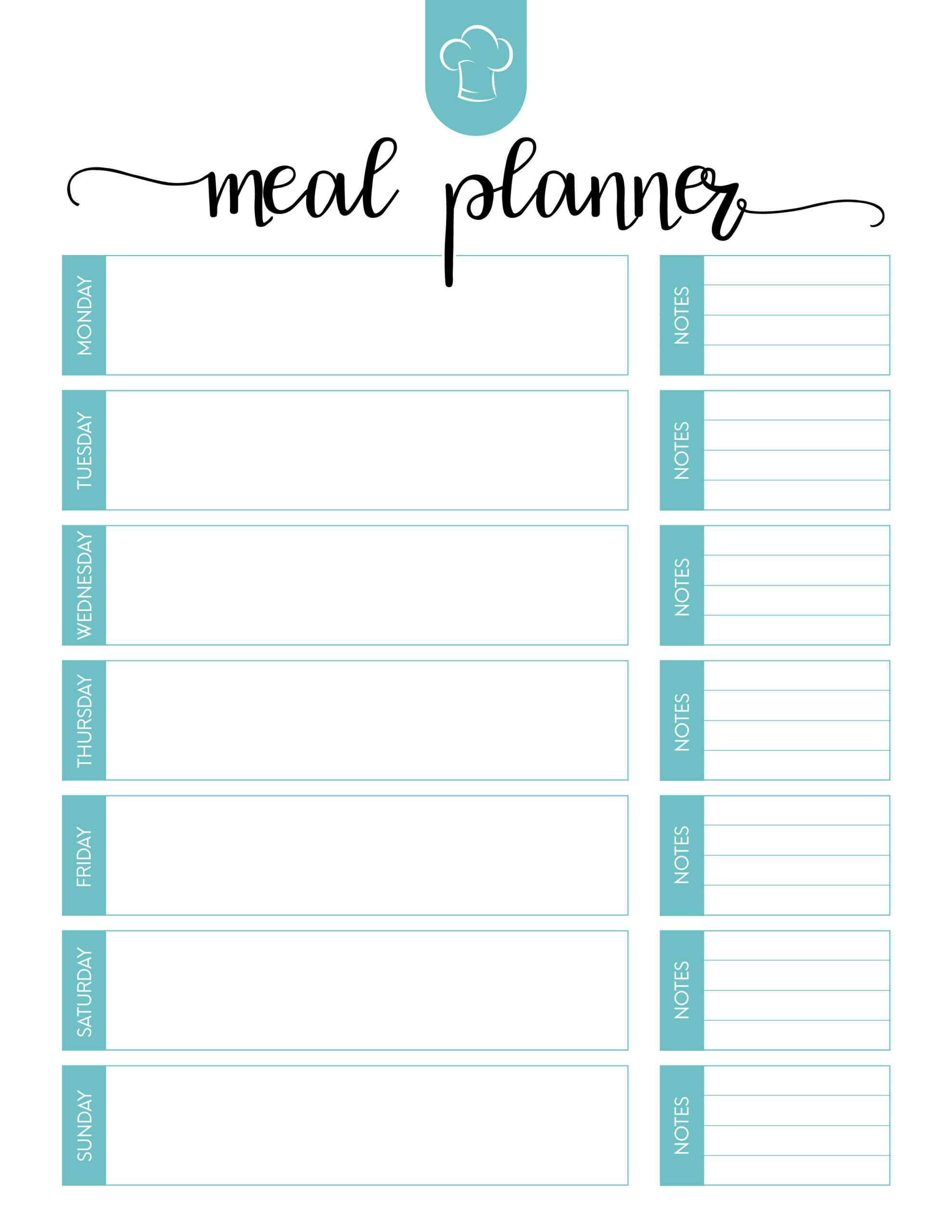 Weekly Meal Planning Printable – Dalep.midnightpig.co Throughout Weekly Meal Planner Template Word