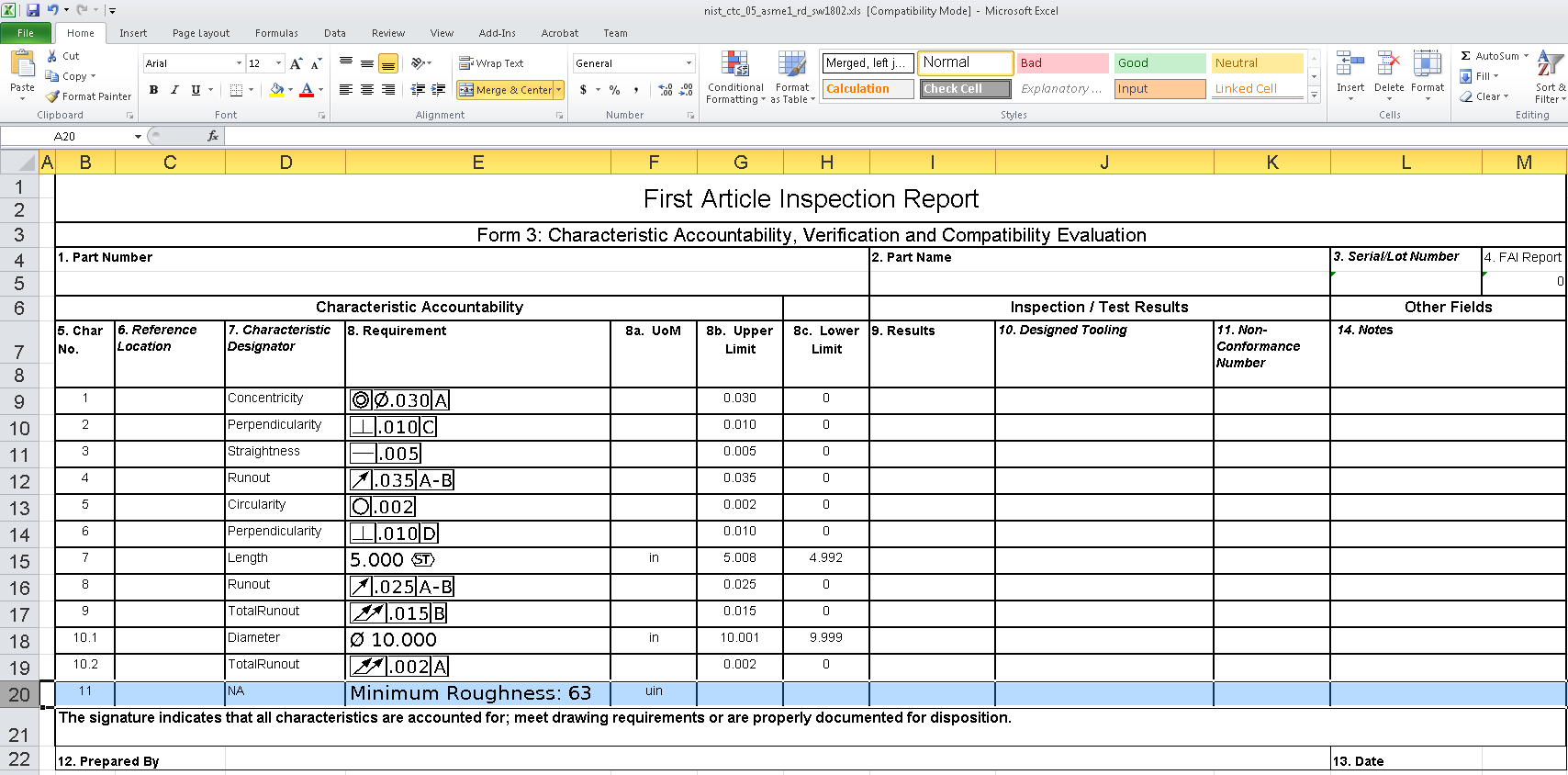 What's New In Inspection: Extract Key Characteristics From For Engineering Inspection Report Template