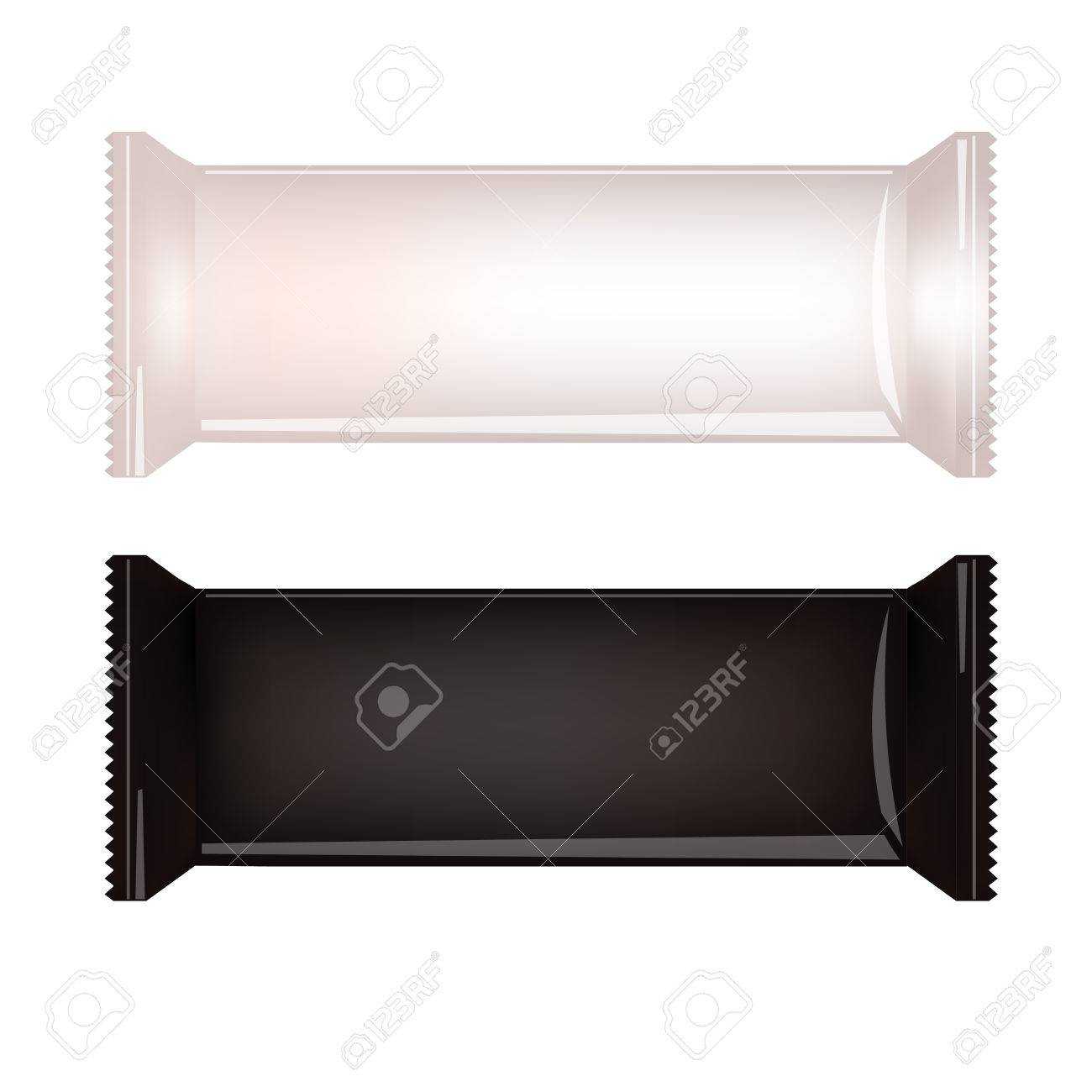 White And Black Blank Food Packaging For Biscuit, Wafer, Crackers,.. In Blank Candy Bar Wrapper Template