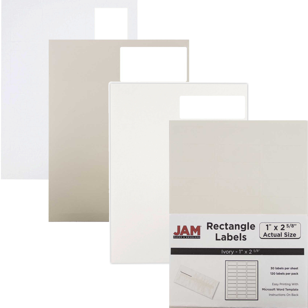 White & Ivory Labels | Jam Paper For Labels 8 Per Sheet Template Word