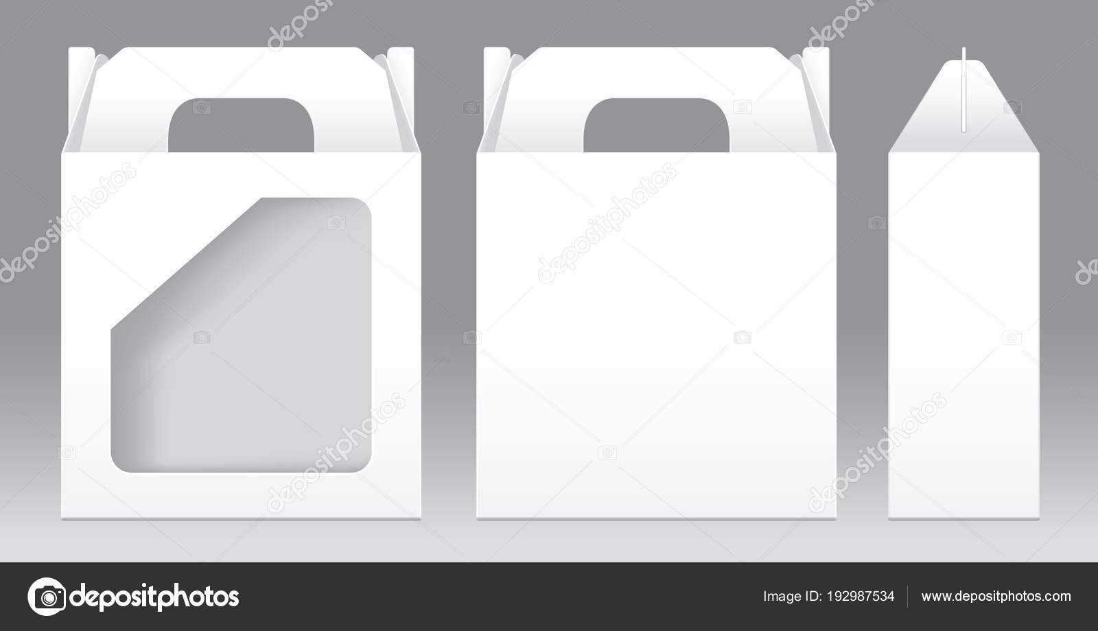 Window Box Packaging Template | Box White Window Shape Cut For Blank Packaging Templates