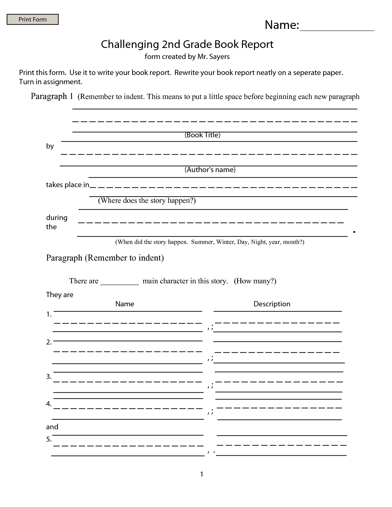 Worksheet Book Report | Printable Worksheets And Activities Within Book Report Template 2Nd Grade
