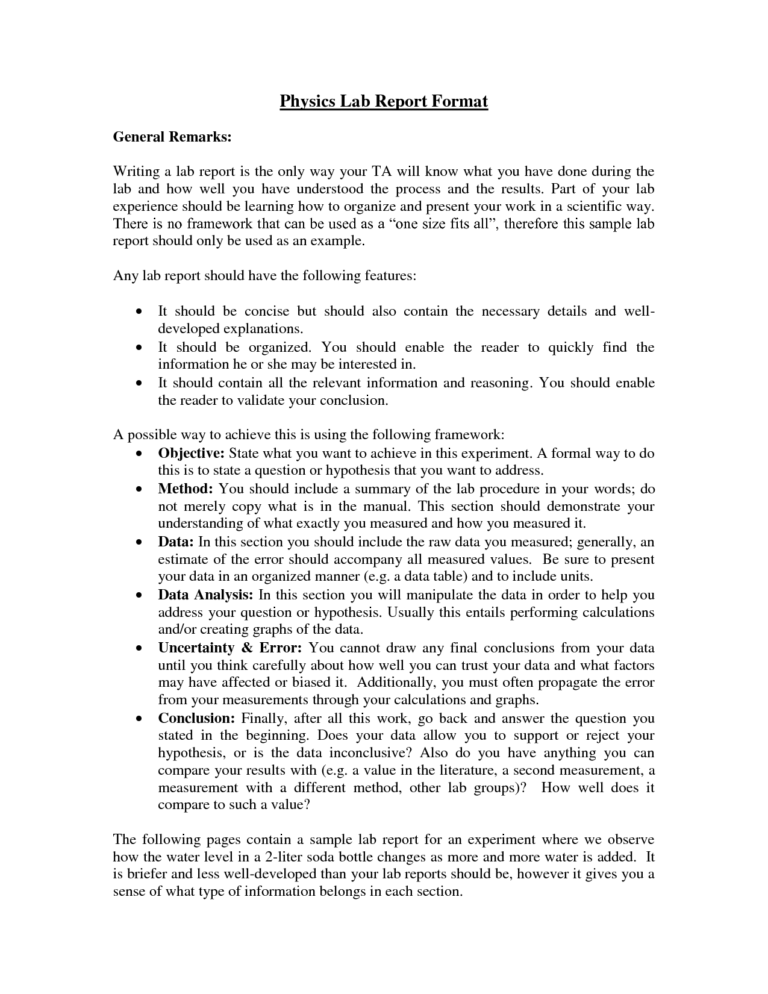 Writing A Good Lab Report Conclusion regarding Lab Report Conclusion ...