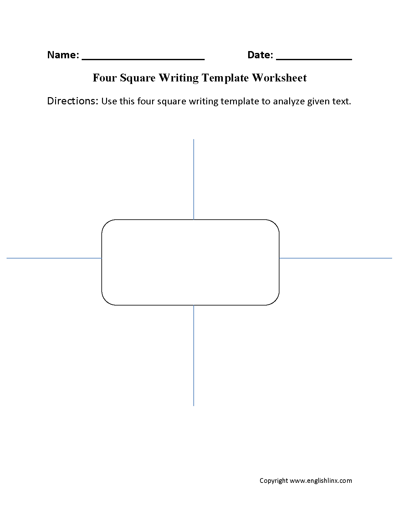 Writing Template Worksheets | Four Square Writing Template Within Blank Four Square Writing Template